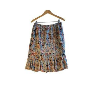 Charter club women’s 100% silk fully lined Flowey floral skirt size 8P